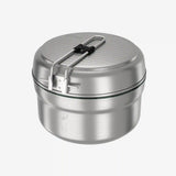 Quechua Stainless steel non-stick camping cookset 500 for 2 people - 15-piece