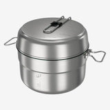 Quechua 500 Stainless Steel Nonstick Camping Cookset – 25-Piece for 4 People