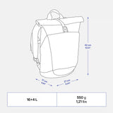 Quechua NH500 Escape 16L+4 Rolltop Hiking Backpack
