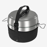 Quechua 500 Stainless Steel Nonstick Camping Cookset – 25-Piece for 4 People